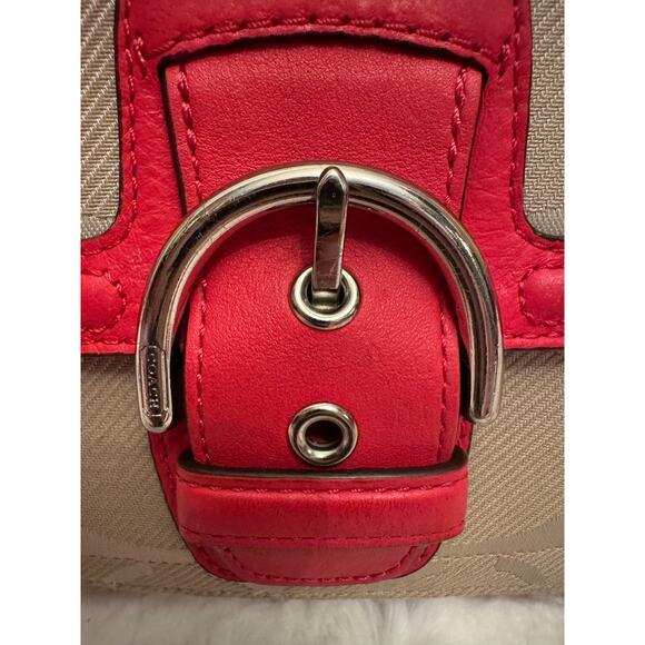 Coach F28902 Signature Stripe Hot pink Buckle Shoulder Bag - Picture 12 of 14